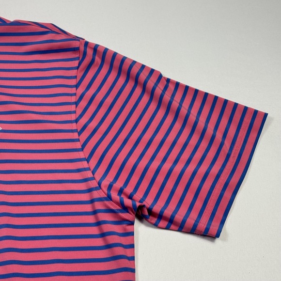 FootJoy Golf Polo Shirt Mens Large Pink Stripe Cypress Cup Performance Stretch - Picture 3 of 11